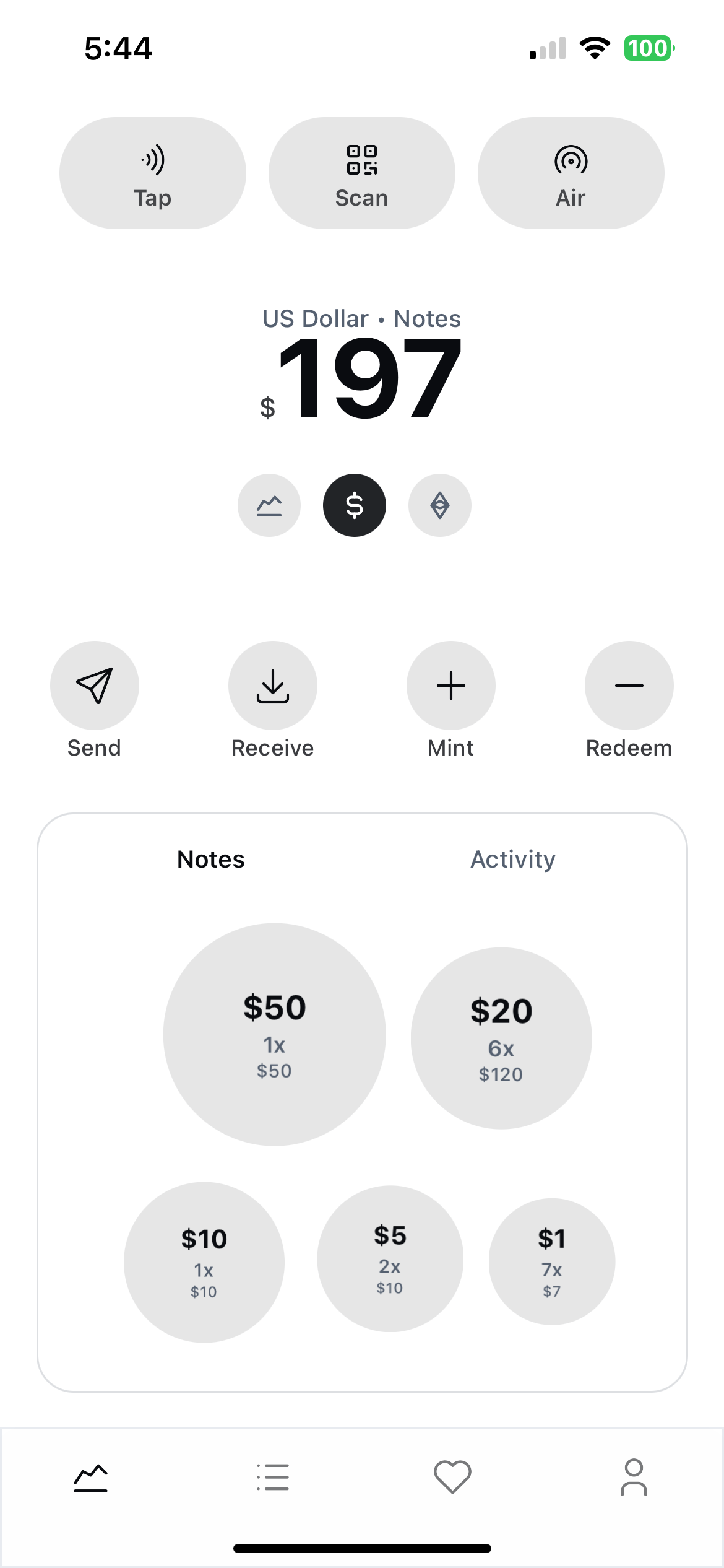 ÆSI wallet light mode preview